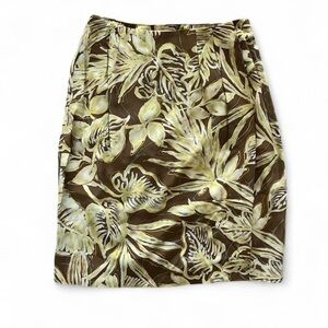 90s Vintage 100% Silk olive green and lime skirt